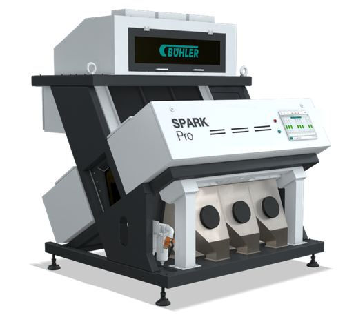 Working demo of Bühler SPARK Colour (Optical) Sorter at LAMMA shows how the right equipment helps farmers add value on farm