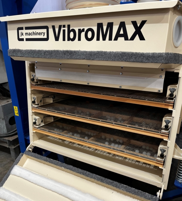 Groundswell founder using JK Machinery's vibrating sieve cleaner supplied by McArthur BDC 