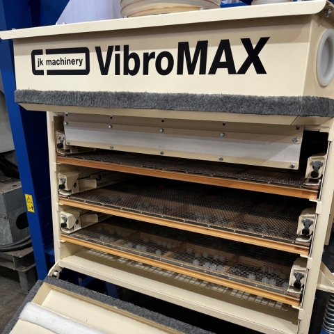 Groundswell founder using JK Machinery's vibrating sieve cleaner supplied by McArthur BDC 